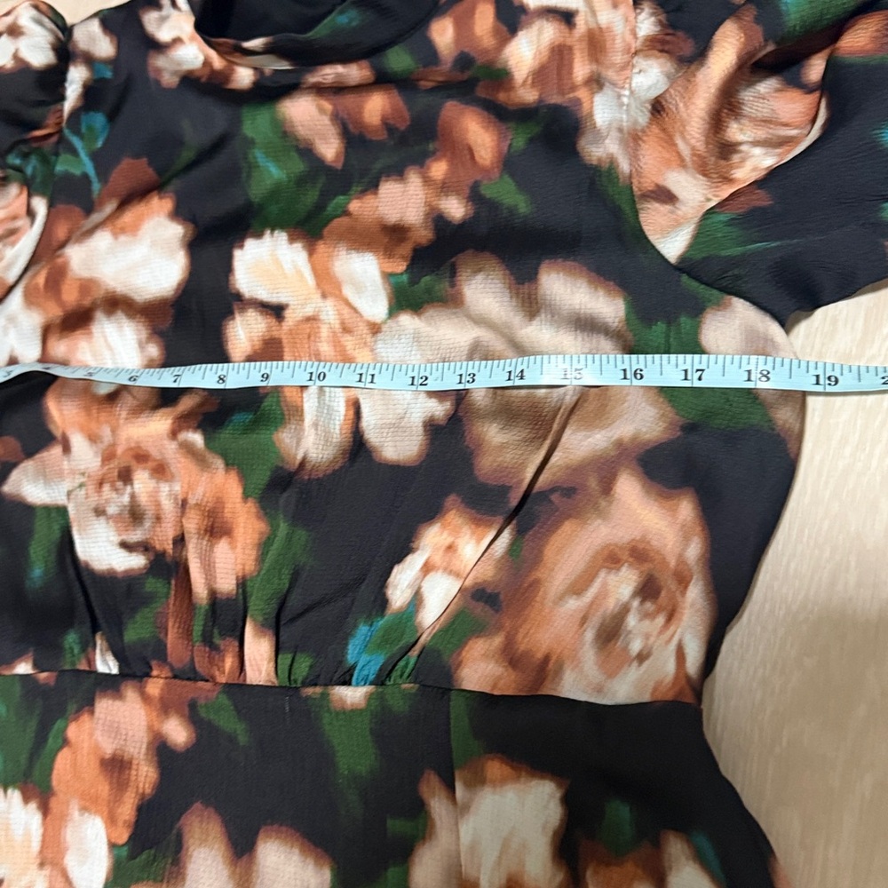 Julia Jordan Floral Midi Dress - Black, Brown, Green - Picture 5 of 10